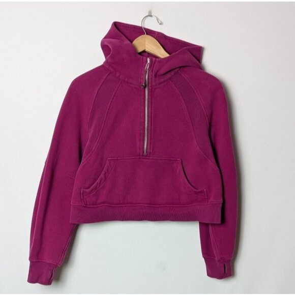 LULULEMON Scuba Oversized Half Zip Hoodie Sweater 1/2 Zip Magenta Purple XS S - Picture 7 of 11